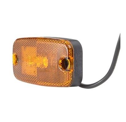 Lumină de poziție LED HELLA 2PS 357 008-011, dimensiuni 75 x 111 mm, 0.8 W, compatibilă cu 12/24 V, culoare portocaliu, lungime cablu 500 mm, cu suport inclus